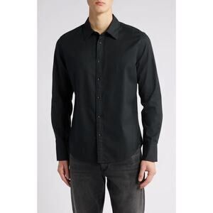 MEDIUM Rag & Bone Tomlin Cotton Dobby Button-Up Shirt